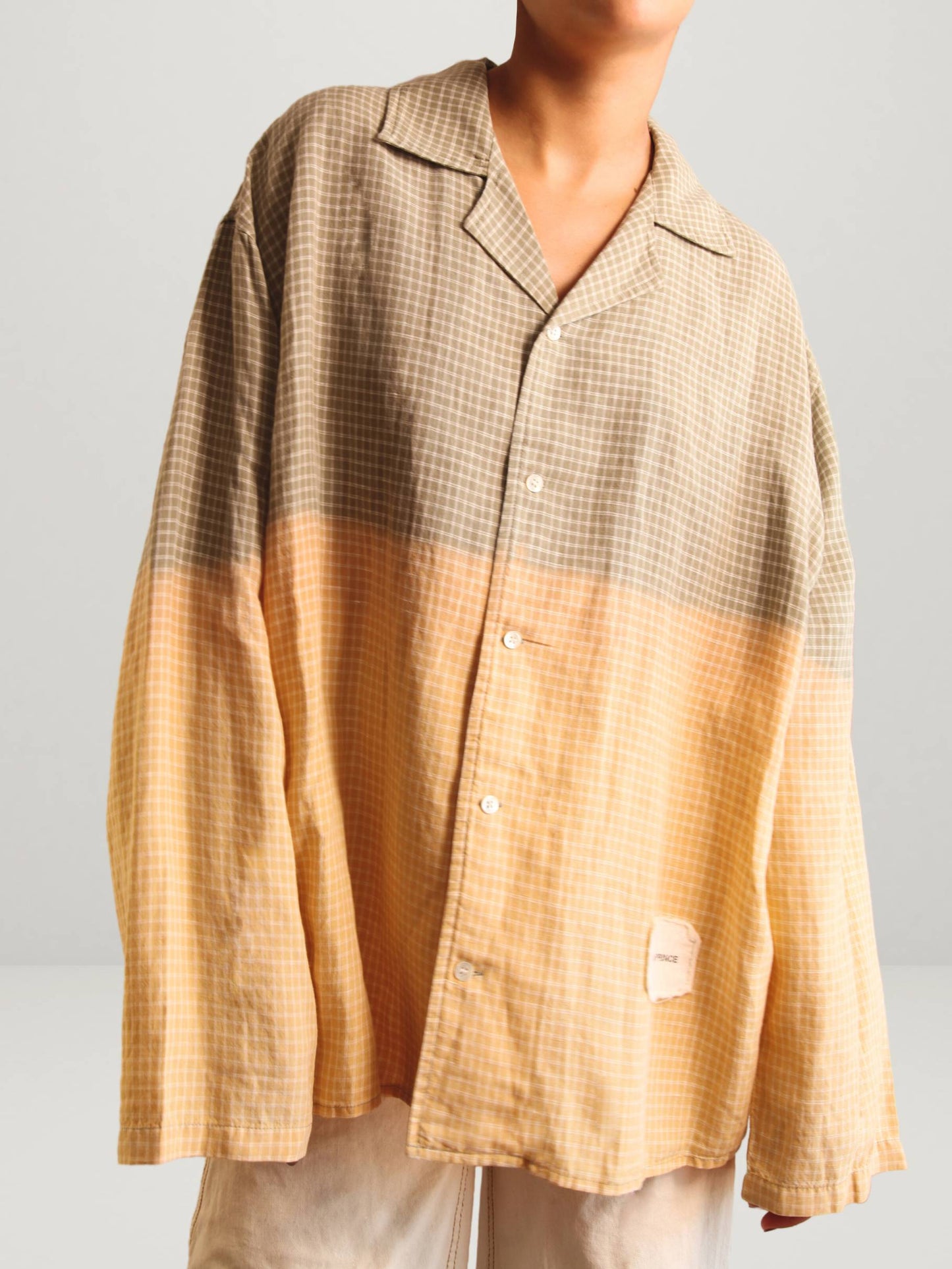 DIP DYE CHECK OVERSIZED SHIRT
