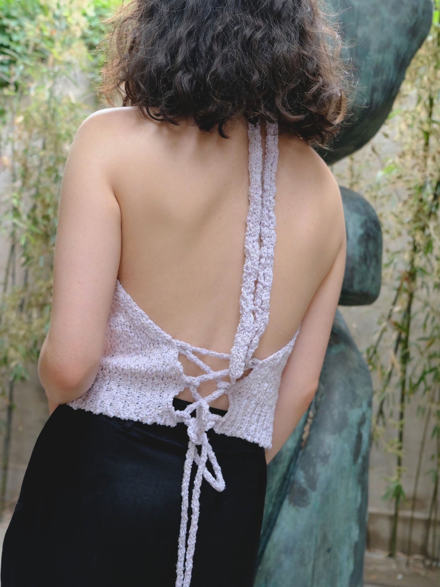 BUBBLY TEXTURE HALTER TOP