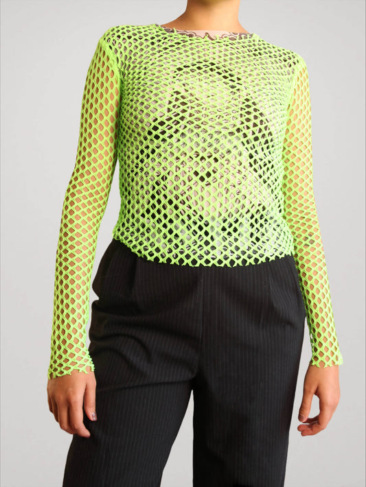 FISH NET LIME TOP