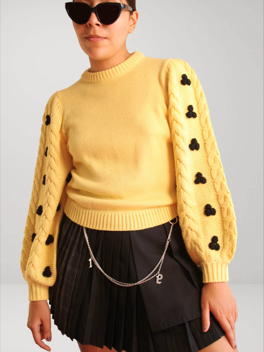 SUNNY POMPON SLEEVE JUMPER