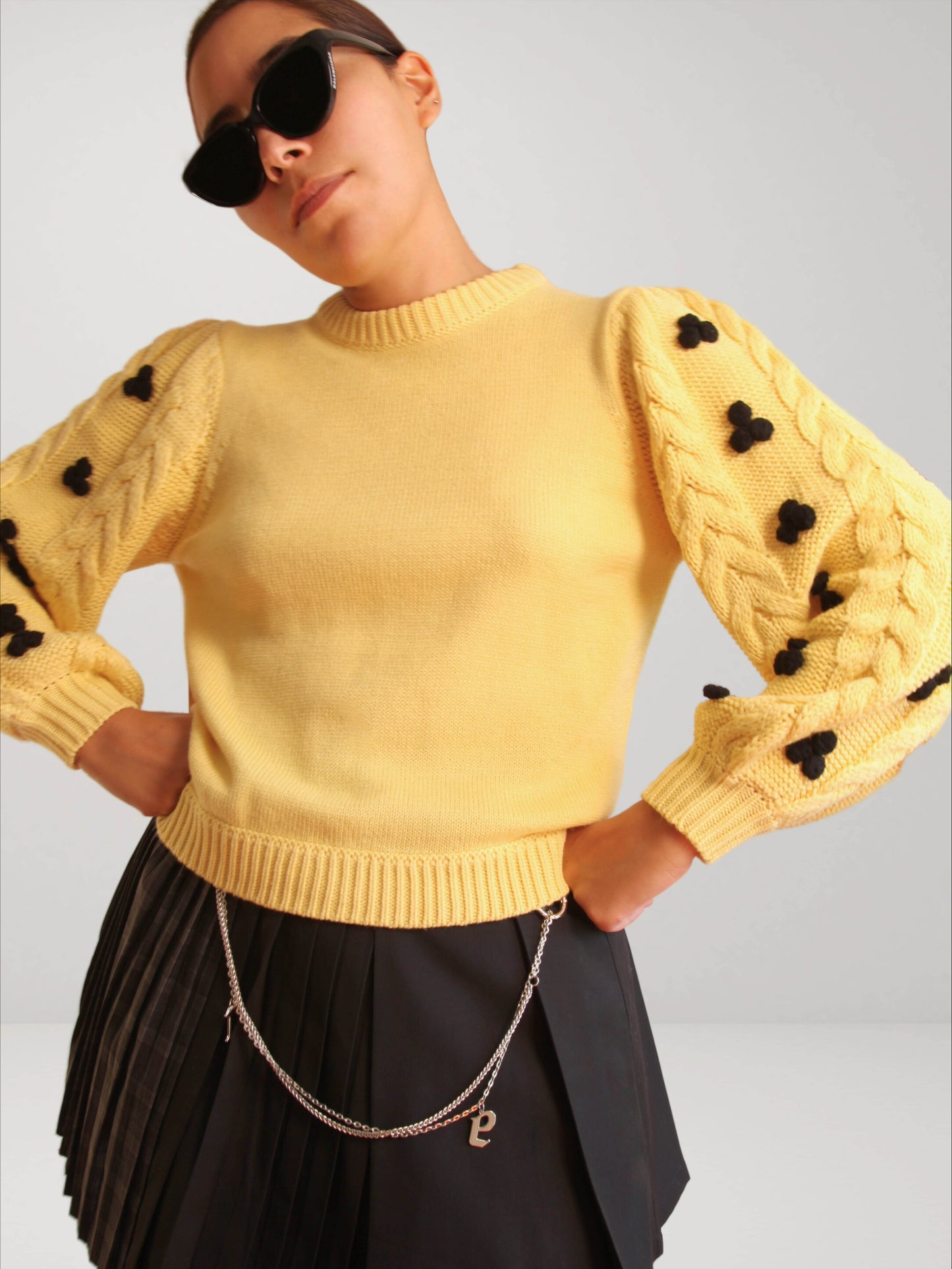 SUNNY POMPON SLEEVE JUMPER