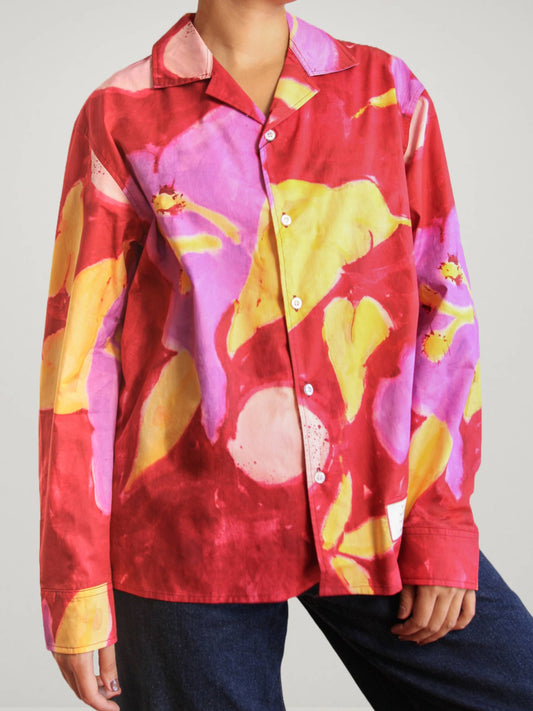 ABSTRACT FLOWERS PRINTED SHIRT